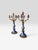 Mid 20th Century Pair of Vintage French Hand-Painted Cobalt Blue Porcelain & Gilt Metal Five-Light Candelabra For Sale - Image 5 of 10