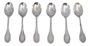 Silver Coffee Spoons with Reliefs on the Handles, Set of 6