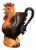 French Majolica Faience Rooster Pitcher Barbotine EB3, 1890s For Sale