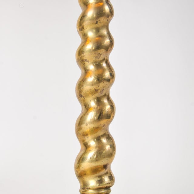 1970s Fredrick Cooper Barley Twist Brass Lamps: A Pair For Sale - Image 15 of 17