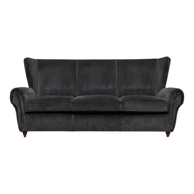 MidCentury Modern Italian Wingback Sofa Chairish