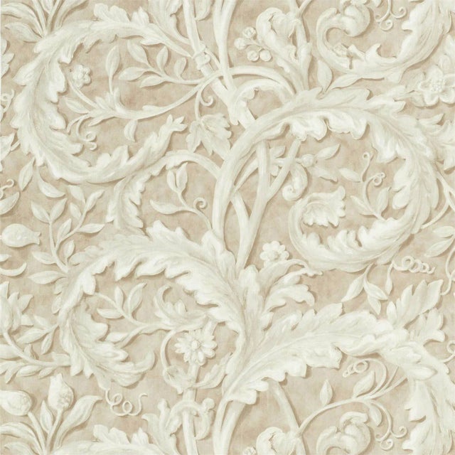 Sanderson Tilia Lime Fabric in Stone For Sale