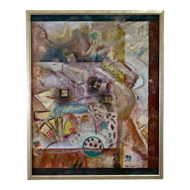Marlene Healey Abstract Art Oil Painting - Fractured Time For Sale