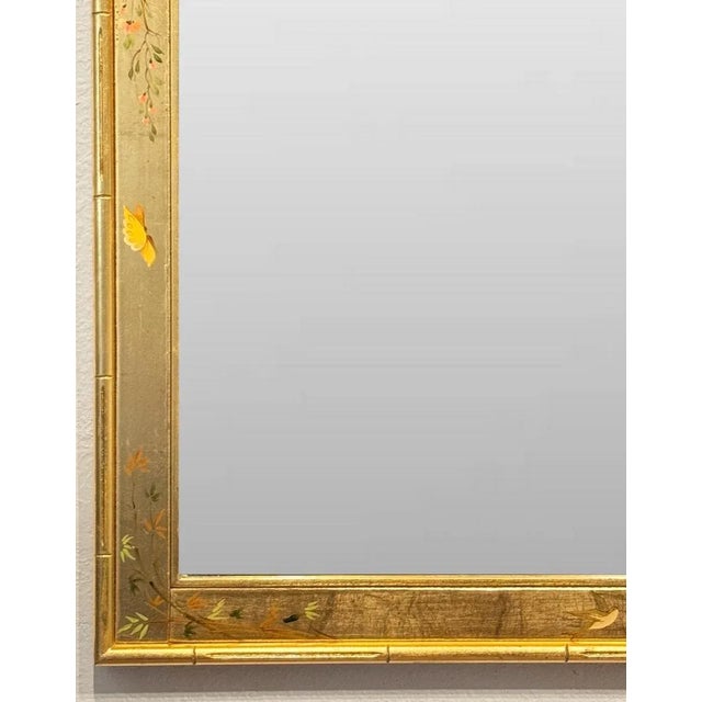 La Barge Chinoiserie Giltwood Framed Wall Mirror With Butterflies, Birds & Flowers Horizontal / Vertical Mount For Sale In Tampa - Image 6 of 12