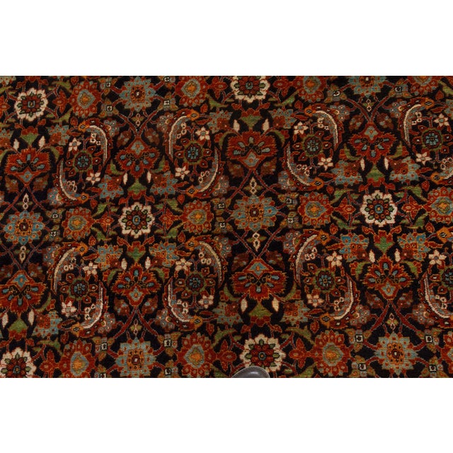 Early 20th Century Early 20th Century Persian Meshad Rug in Burgundy, Blue and Beige For Sale - Image 5 of 7