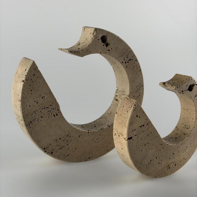 Vintage Travertine Zoomorphic Serpent Sculptures by Fratelli Mannelli, 1970s, Set of 3 For Sale - Image 3 of 9