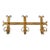 1960s Spanish Brutalist Ferro Art Gilt Wrought Iron Wall-Mounted Coat Rack For Sale