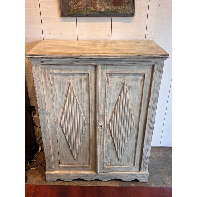 Wood Vintage Swedish Painted Cabinet For Sale - Image 7 of 11