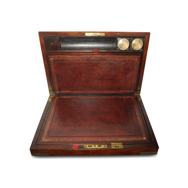 Rosewood Writing Slope with Decorative Brass Trim from Wells and Lambe, Set of 6 For Sale - Image 9 of 14