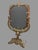 Ornate Vintage Antique Cast Metal Gold Painted Standing 16.25" Vanity Mirror For Sale - Image 10 of 10