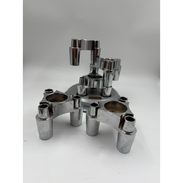 Modular Candleholder with Silver Aluminum Plug-in System in the style of Stoff Nagel, 1950s, Set of 4 For Sale - Image 13 of 14