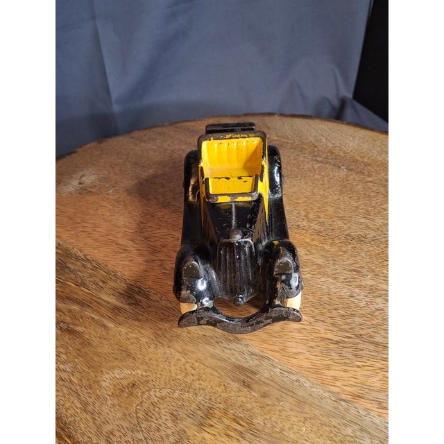 1930s Rare 6" Deluxe Size Hubley Take-a-Part Roadster Yellow & Black Cast Iron 1933 For Sale - Image 5 of 18