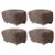 Brown Sahara Smoked Oak Sheepskin the Tired Man Footstools by Lassen, Set of 4 For Sale - Image 8 of 8