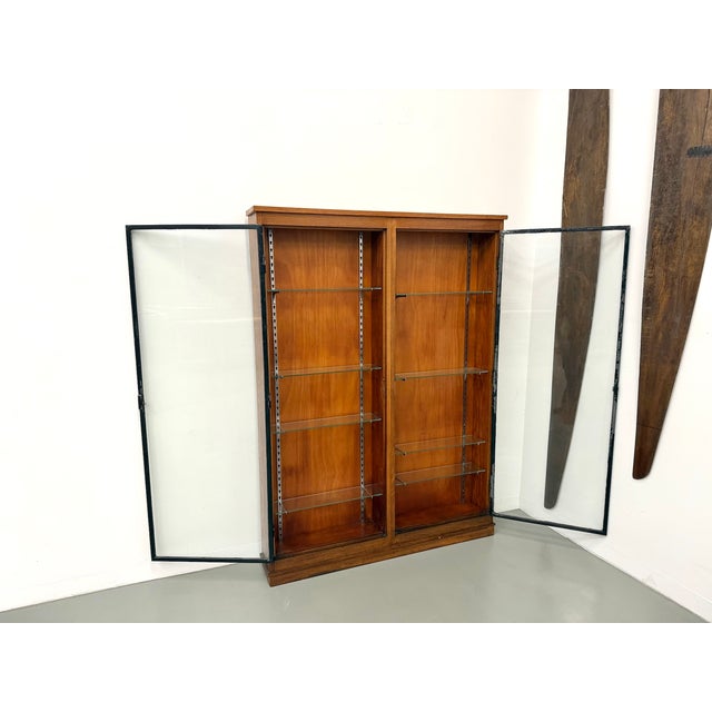 Wall-Mounted Oak and Glass Display Case from Siegel Paris, 1950 For Sale - Image 6 of 18