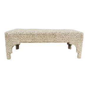 Custom Modern Caracole Leopard Print Cut Velvet Fabric Bench