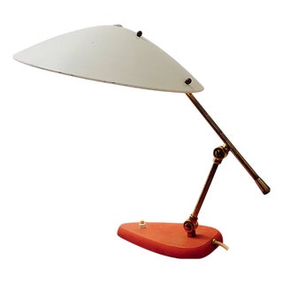 Large Mid-Century Modern Metal Table Lamp, Italy, 1950s For Sale