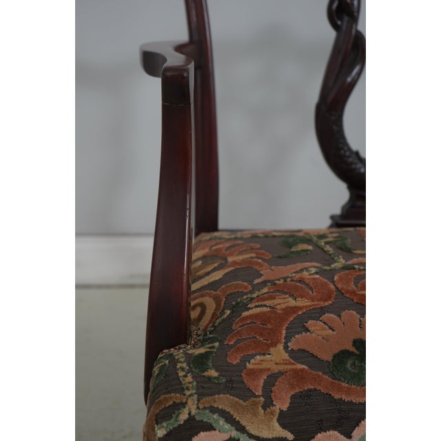 Vintage Dolphin Carved Back Clawfoot Mahogany Settee For Sale - Image 16 of 18