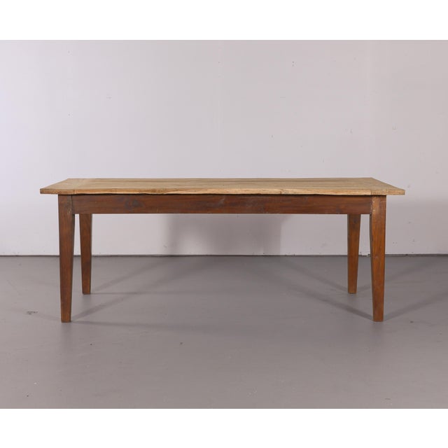 Antique English Farmhouse Dining Table With Drawer, Circa 1880 For Sale - Image 4 of 9