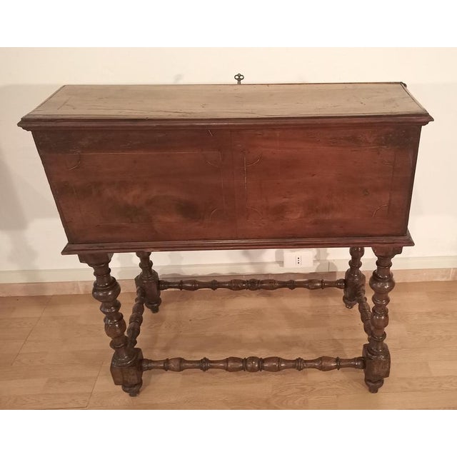 Louis XIII Style Walnut Flap Writing Desk, Italy, 18th Century For Sale - Image 14 of 18