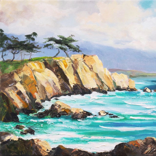 Contemporary 'Cypress Point, Monterey Lookout' by Kathleen Murray, Carmel California Woman Artist For Sale - Image 3 of 10