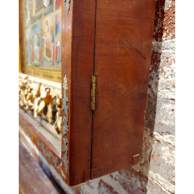 18th Century Russian Icon in Mahogany Shadow Box For Sale - Image 9 of 12