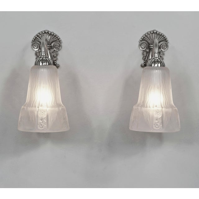 Art Deco French Art Deco Wall Sconces by A. Richard & Muller Freres 1920s France - A Pair For Sale - Image 3 of 11