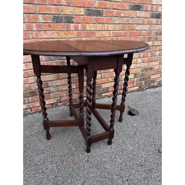 1910s Antique English Gate Leg Table For Sale - Image 5 of 8