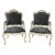 Add a touch of luxury to your home with these Louis Bergere Arm Chairs in elegant charcoal gray velvet with embroidered...