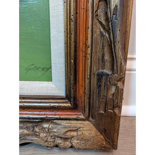 Mid-Century Vintage Impressionist Floral Still Life Painting Signed "Garry" – Framed For Sale In Raleigh - Image 6 of 9