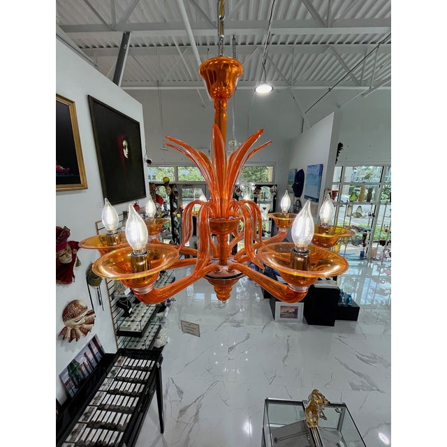 Orange Chandelier by Barovier & Toso For Sale - Image 11 of 12