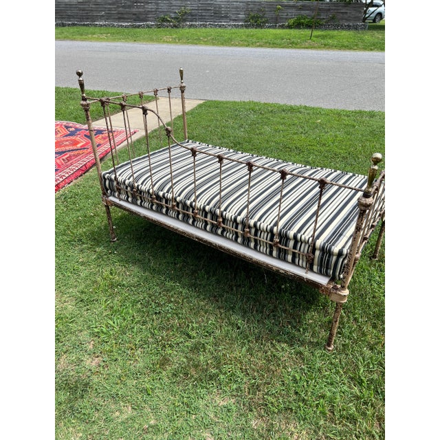 Metal Vintage Iron Daybed Bench For Sale - Image 7 of 12