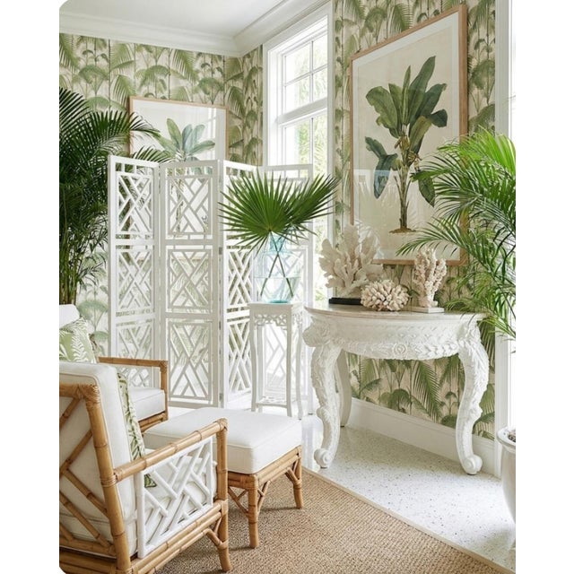 Rare Vintage Huge Hollywood Regency White Marble Top Rose Swag Scallop Demi-Lune Console Table For Sale - Image 12 of 12