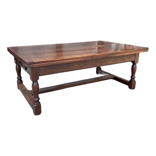 19th Century English Oak Draw-Leaf Coffee Table For Sale