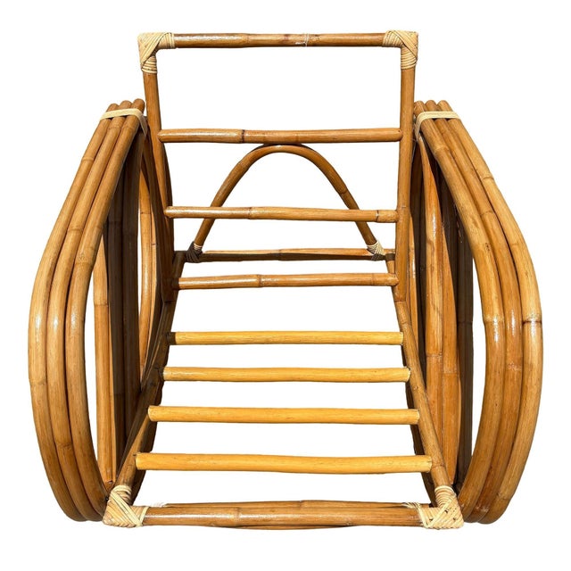 1950s 1950s Restored Rattan Three Strand Rocking Chair For Sale - Image 5 of 8