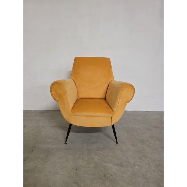 Yellow Armchair by Gigi Radice for Minotti, 1950s For Sale - Image 8 of 12
