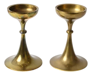 Vintage Danish Brass Candleholders from Hyslop, Set of 2