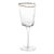 Aperitivo Triangular Wine Glass, Clear w/ Gold Rim, Set of 4 For Sale