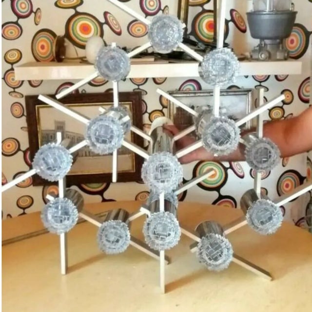 Gray Ceiling Lamp with 16 Lights by Gaetano Sciolari for Sciolari, 1970s For Sale - Image 8 of 9