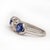 Art Deco 1980s Gorgeous Platinum Diamond Sapphire 3 Stone Ring, Size 7.5 For Sale - Image 3 of 11
