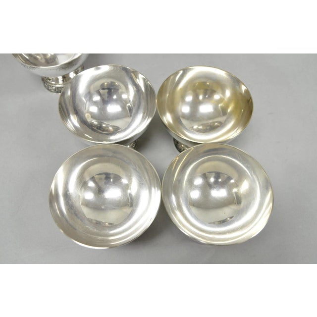 Vintage Victorian Silver Plated Footed Twin Handle Punch Bowl Set W/ 12 Cups For Sale In Philadelphia - Image 6 of 18