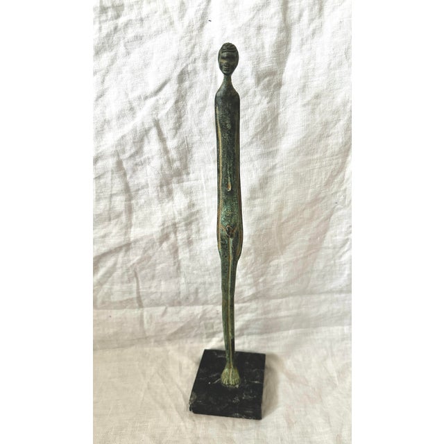Vintage Bronze Statuette "Shadow of the Evening" by Museo Etrusco Guernacci Volterra For Sale - Image 4 of 10