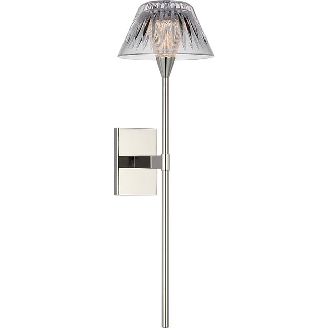 2020s Waterford for Visual Comfort Signature Blaze 19" Tail Sconce in Polished Nickel with Clear Crystal For Sale - Image 5 of 13