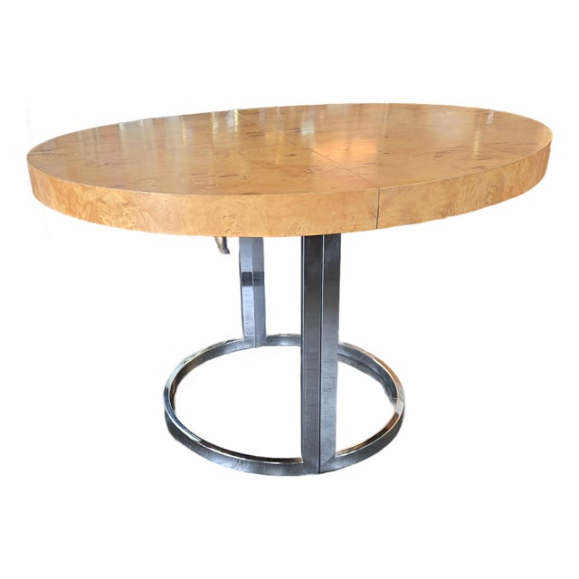 Milo Baughman Burl Wood Dining Table For Sale
