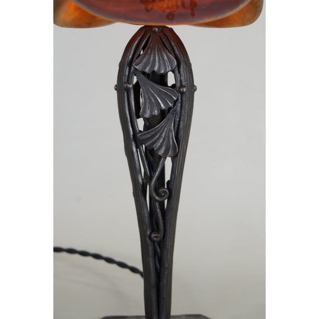 French Art Deco Table Lamp by Degue 1920s France For Sale - Image 6 of 10