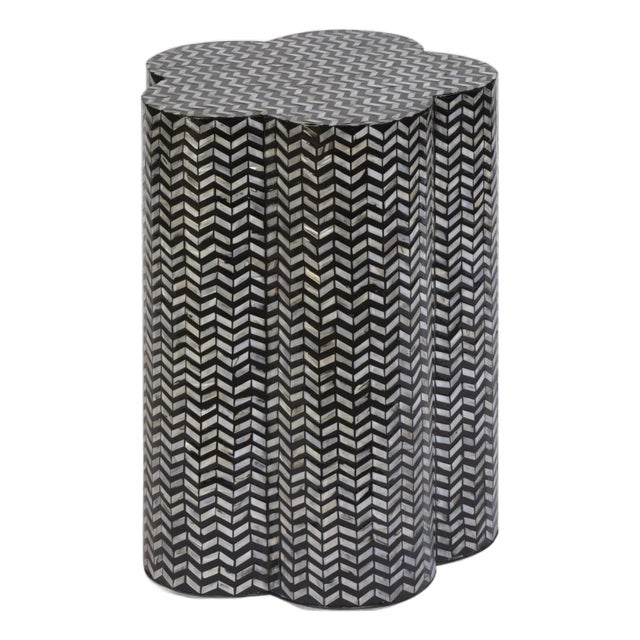 Black Truffle Mother of Pearl Scalloped Side Table For Sale - Image 8 of 8
