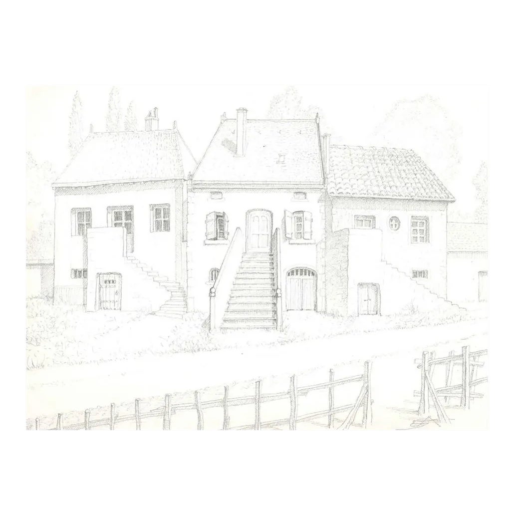 Andrew Roland Brudieux - William Castle - Pencil Drawing - 1960s | Chairish