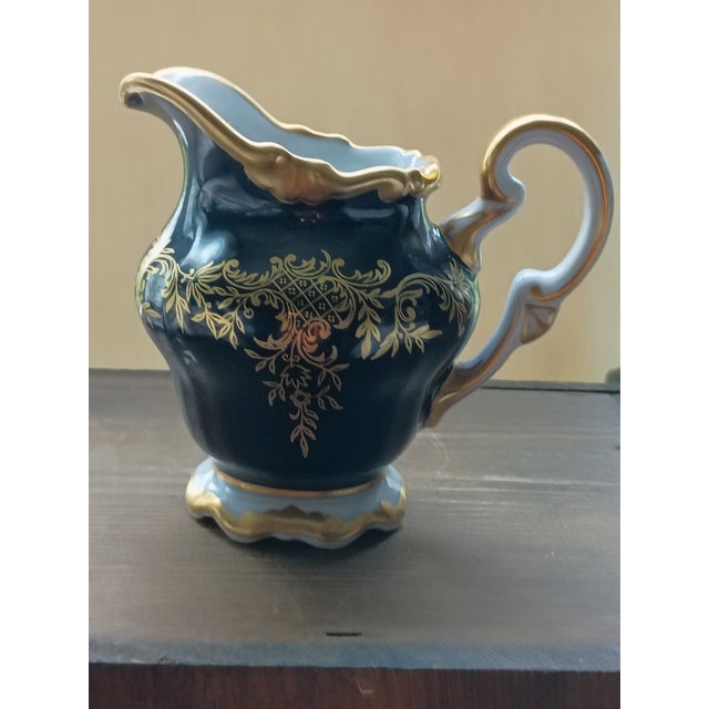 Vintage Echt Weimar Kobalt "Katarina" Creamer - Cobalt Blue & Gold Filigree Germany For Sale - Image 4 of 7