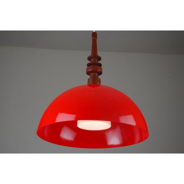 Wood Swedish Pendant Lamp by Hans Bergström for Ateljé Lantern, 1950s For Sale - Image 7 of 10
