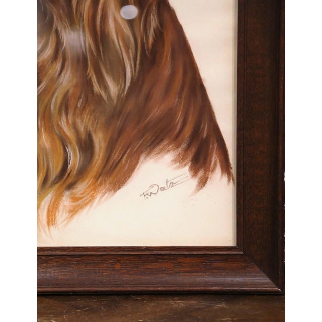 19th Century English Framed Pastel Drawing of Irish Setter Signed F. Watz For Sale - Image 4 of 9