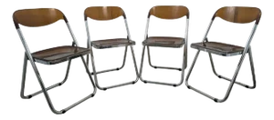 Folding Chairs in Acrylic Glass and Chrome, Italy, 1970s, Set of 4